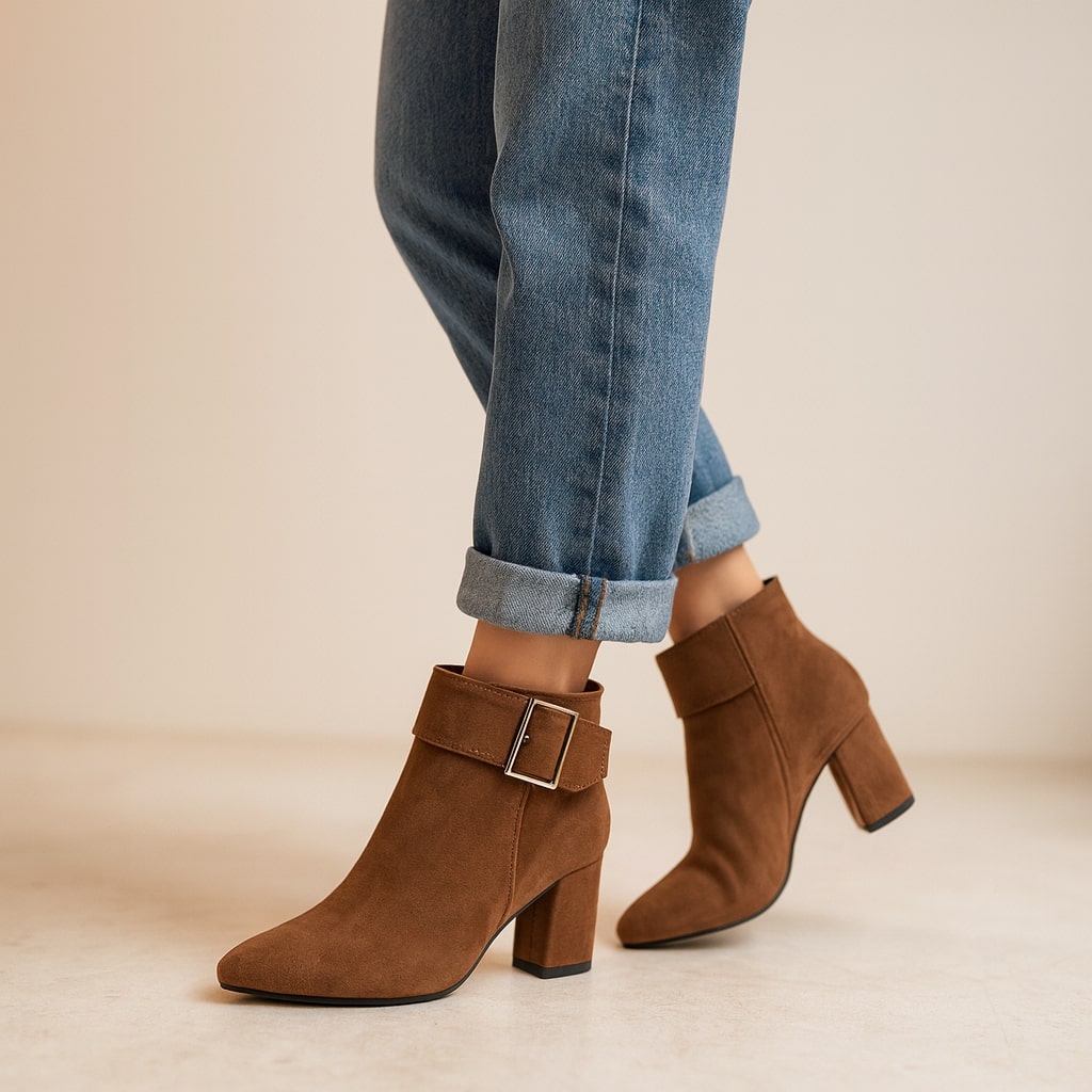Alessia Suede Buckle Boot