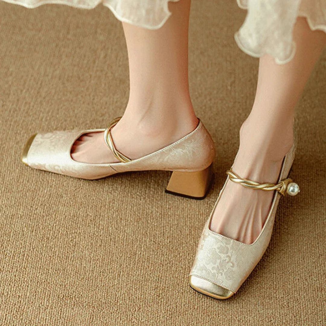 Isabella Pearl Strap Heels